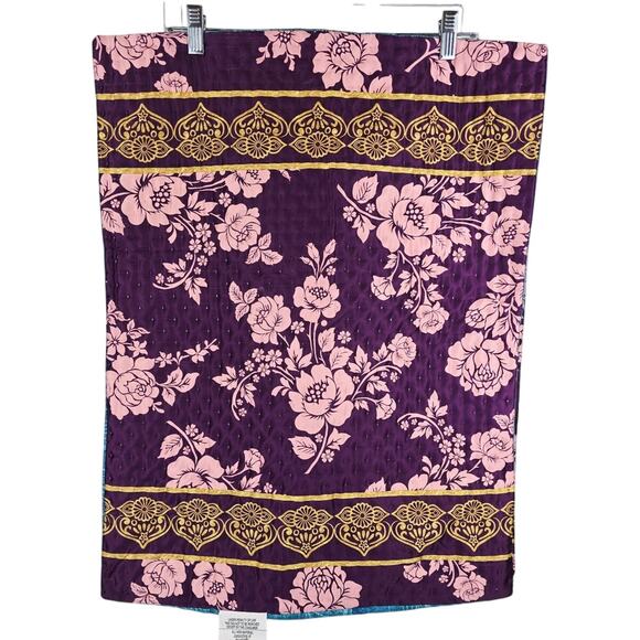 Disney Pillow Shams (2) Peacock Feathers Lightly Quilted Aladdian L 25.5" W 20" - Picture 1 of 4